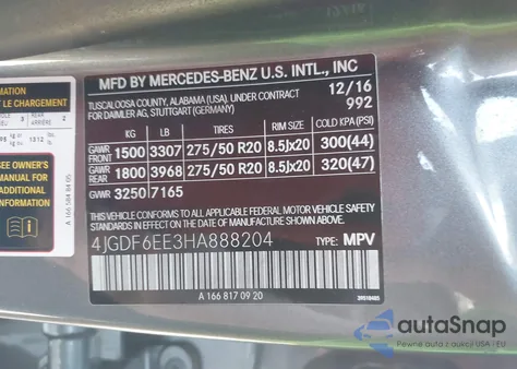 2017 Mercedes-Benz Gls 450 4Matic from USA, damaged, VIN 4JGDF6EE3HA888204